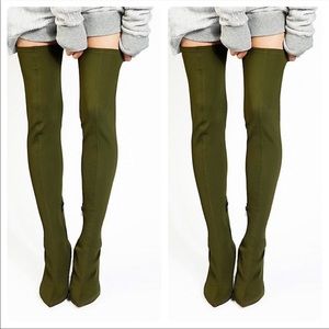 NEW Free people Paris green over the knee boots